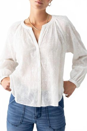 Sanctuary Shimmer Blouse In Chalk