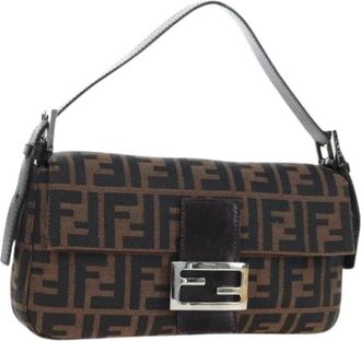Fendi Pre-owned Vintage Zucca Canvas Shoulder Bag - Dames - Vintage Schoudertas - Bruin - ONE Size - Leer - Vintage