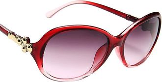 Generic Women Sunglasses Red Petal Frame Classic Polarised Sunglasses Retro Eyewear Stylish Fashion Uv400 Protection Sports Eyewear For Driving 141 * 134 * 45