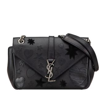 Saint Laurent Pre-owned Saint Laurent Medium Monogram Heart Patchwork Chain Wallet Ladies QBPETE1056O7W4GM
