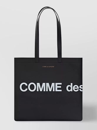 Comme Des Gar&ccedil;ons leather logo tote bag