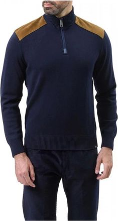 Paul & Shark Truien & Vesten, Heren, Blauw, L, Wol, Half Zip Sweater