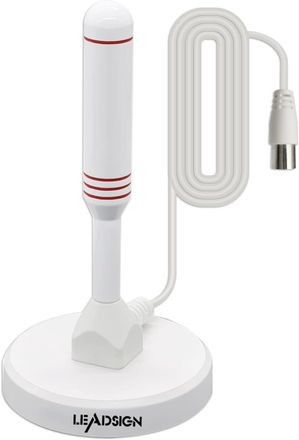 OEM Antena De Tv Port&aacute;til Para Interiores Y Exteriores Con Base Magn&eacute;tica, Recepci&oacute;n De 360&deg;, Antena De Tv Digital Freeview, 4k 1080p Vhf Uhf (blanca)