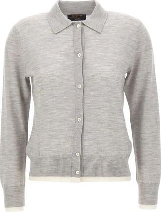 Gran Sasso Truien & Vesten, Dames, Grijs, S, Wol, Merino Wolle Polo