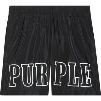 Purple Everyday Satin Shorts in Black at Nordstrom, Size Xx-Large