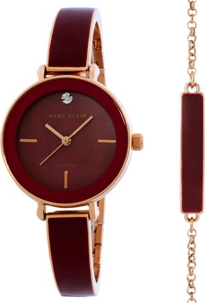 Anne Klein Classic Red Dial Ladies Watch AK/3620BYST