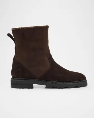 Manolo Blahnik Tomosa Suede Cozy Ankle Booties