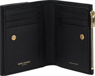 Saint Laurent Womens Wallet Calfskin Black Calf Leather & Purses