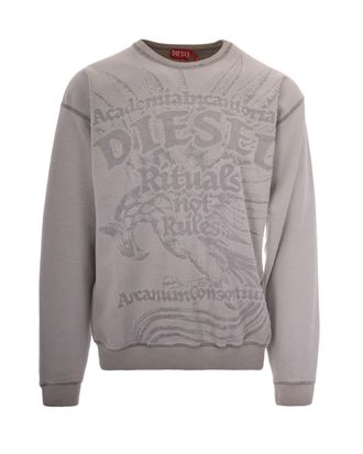 Diesel White Aron Devor&eacute; Cotton-Blend Sweatshirt