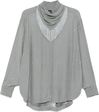 BOSS Blusa con frange - Grigio