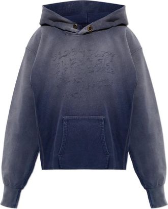 Maison Margiela Geborduurde Sweater - Dames - Hoodies - Blauw - S - Katoen - Hoodies & sweatvesten