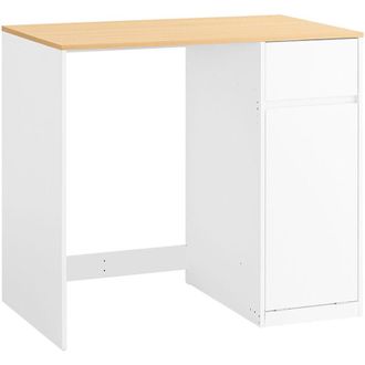 SoBuy SoBuy BZR217-WN Mobile per lavatrice - Armadio da bagno con cesto portabiancheria e cassetto, per lavatrice e asciugatrice, Mobiletto salvaspazio