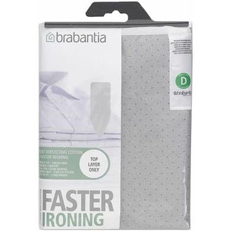 Brabantia Faster Ironing Fodera, Riflettente il Calore, con Spugna da 2 mm, 135x45 cm, Metallizzato - Brabantia