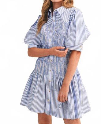 Merci Womens Hampton Stripe Dress In Blue