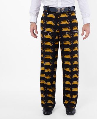 Burberry Duck-Print Wool Pants, Brand Size 46 (Waist Size 31.1)