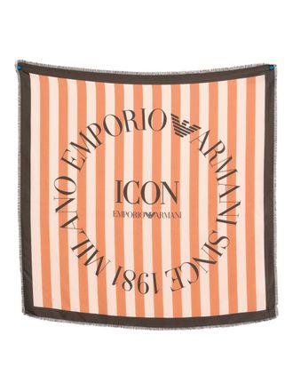 Emporio Armani Womens Icon Print Pure Silk Foulard