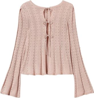 Twinset Sahara Rose Gebreid Vest - Dames - Vesten - Roze - XS - Truien & Vesten