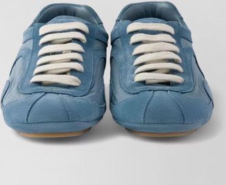 Prada montecarlo sneakers round toe suede panels rubber sole