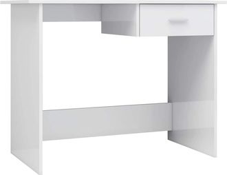 vidaXL Escritorio De Aglomerado Blanco Brillante 100x50x76 Cm Vidaxl