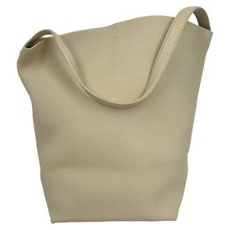 The Row De Row Park Tote Bag in ivoorkleurig leer