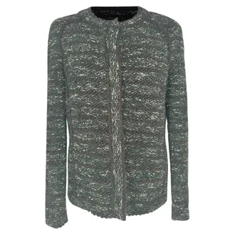 Isabel Marant &Eacute;toile Tweed Trim Zip Jacket in Black Wool