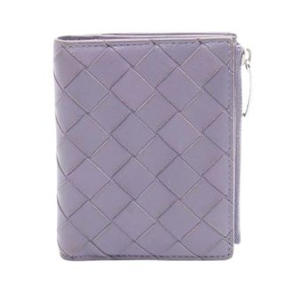Bottega Veneta Pre-owned Wallets, female, Purple, Size: ONE SIZE Pre-owned Intrecciato Leather Bifold Wallet