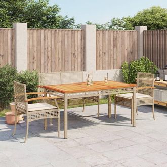 vidaXL Vidaxl - Set De Comedor Jard&iacute;n Con Cojines 4 Pzas Rat&aacute;n Sint&eacute;tico Beige
