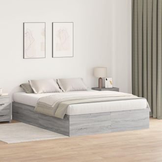 Berkfield Home Bed Frame Grey sonoma Particle board Queen Storage Bed