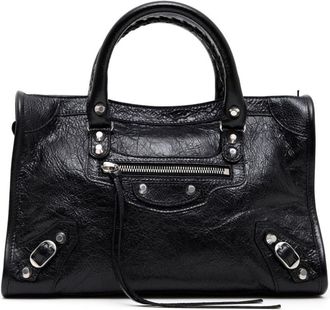 Balenciaga small Le City leather tote bag - women - Lamb Skin - OS - Black