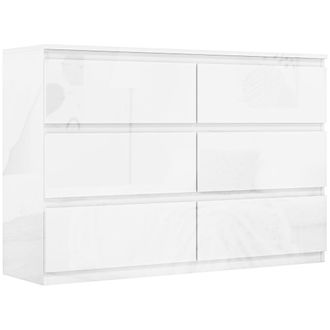 HOMCOM C&oacute;moda para dormitorio 112x34x75 cm blanco brillante