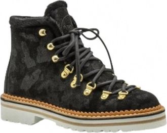 Fracap Womens Suede Lace Up Boots In Black