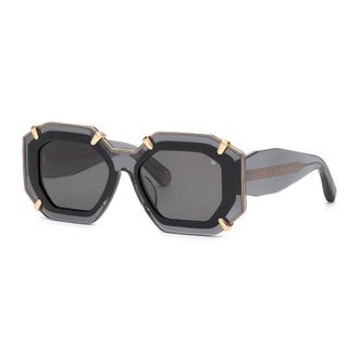 Philipp Plein Philipp Plein Sunglasses Geometric Full Rim, Pink/havana Frame And Pink Lens Spp098V0D48