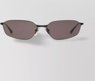 Balenciaga rectangular metal frame sunglasses with protective case