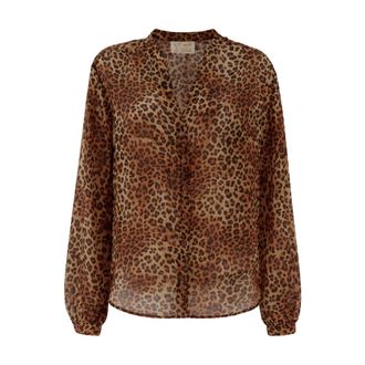 MC2 Saint Barth Blouses, female, Brown, Size: XS Harper Blouse