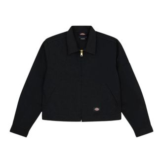 Dickies Light Jackets, female, Black, Size: S Cropped Unlined Jacket