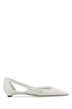 Prada Womens White Leather Ballerinas - Size EU 40
