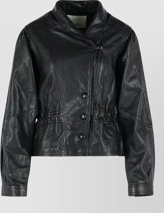 Isabel Marant tressy leather jacket collared long sleeves