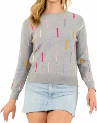 THML Clothing Knitted Detail Sweater In Grey