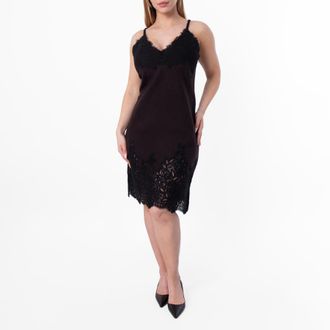 Burberry Floral Lace Wool Slip Dress, Size XX-Small
