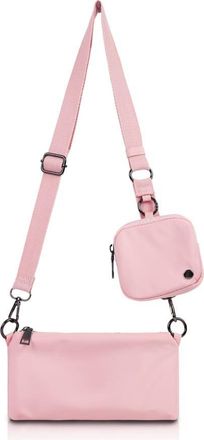 Generic Small Crossbody Bags for Women,Canvas Cell Phone with Purse Card Slots,fashion Mini Card Bag with Adjustable Strap,Work Travel Solid (02 Pink)