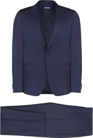 Ermenegildo Zegna Blue Peaked Lapel Suit