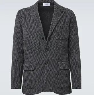 Lardini Virgin chevron wool blazer