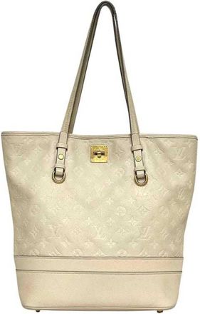 Louis Vuitton Beige Neige White Monogram Empreinte Leather Tote Bag (Pre-Owned)