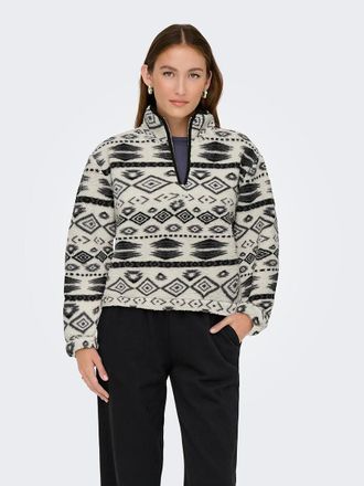 Only Bedrukte fleece met ritssluiting
