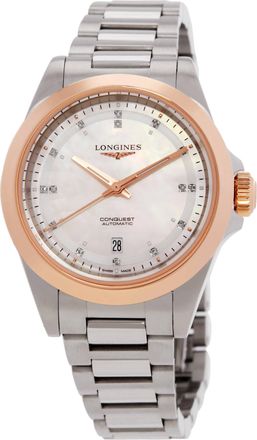 Longines Conquest 2023 Automatic Diamond White Dial Ladies Watch L3.320.5.87.6
