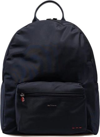 Kiton Logo Zip Backpack - Heren - Rugzakken - Blauw - ONE Size - Tassen