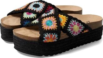Dirty Laundry Womens Plays Sandal In Black Crochet Multi