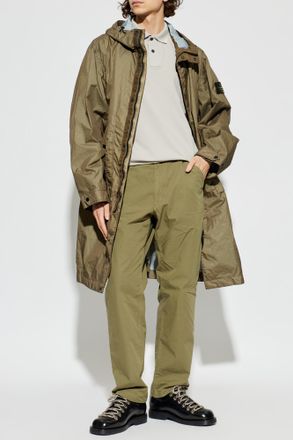 Stone Island Polo With Logo Patch, Mens, Grey