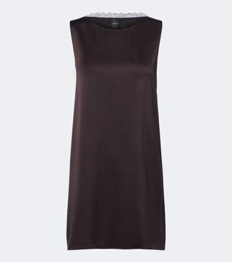 Leset Barb lace-trimmed satin minidress