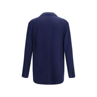 Brunello Cucinelli Mens Blue Cashmere Full-Length Jacket Clothing